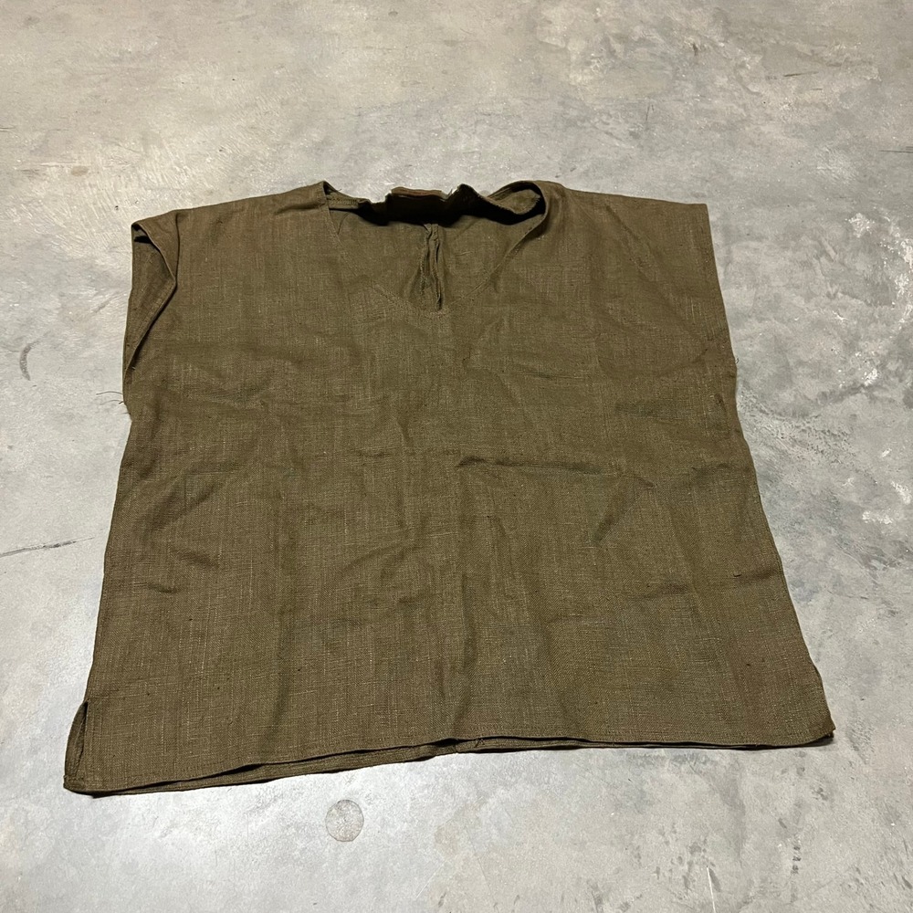 Vintage Exit Shops 100% Linen Shell Top Olive Green V-Neck Boxy Sleeveless Small